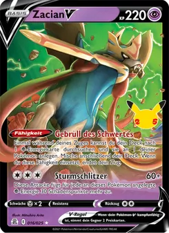 Zacian V, Karte 16 aus Celebrations
