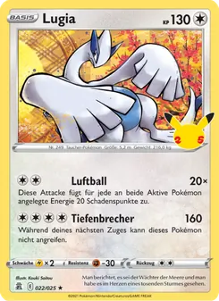 Lugia, Karte 22 aus Celebrations