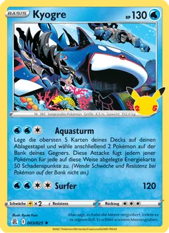 Kyogre, Karte 3 aus Celebrations