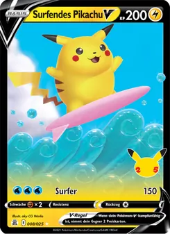 Surfendes Pikachu V, Karte 8 aus Celebrations