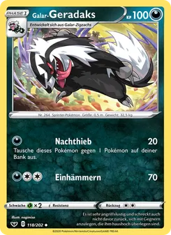 Galar-Geradaks, Karte 118 aus Schwert & Schild