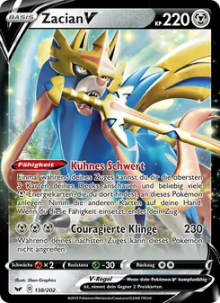 Zacian V, Karte 138 aus Schwert & Schild