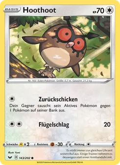 Hoothoot, Karte 143 aus Schwert & Schild