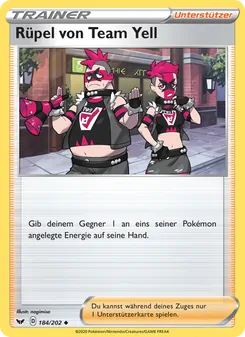 Rüpel von Team Yell, Karte 184 aus Schwert & Schild