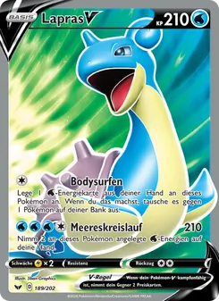 Lapras V, Karte 189 aus Schwert & Schild