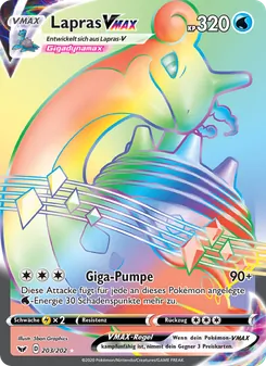 Lapras VMAX, Karte 203 aus Schwert & Schild
