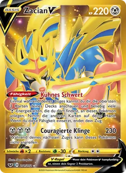 Zacian V, Karte 211 aus Schwert & Schild