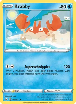 Krabby, Karte 43 aus Schwert & Schild