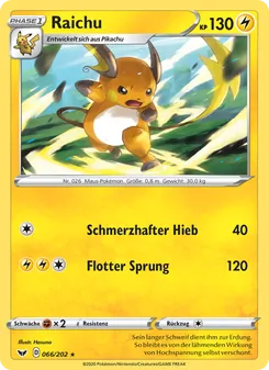 Raichu, Karte 66 aus Schwert & Schild