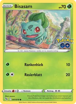 Bisasam, Karte 001 aus Pokémon GO