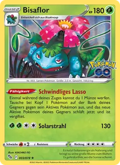 Bisaflor, Karte 003 aus Pokémon GO