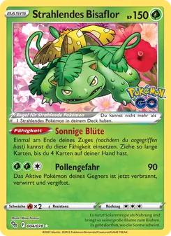 Strahlendes Bisaflor, Karte 004 aus Pokémon GO