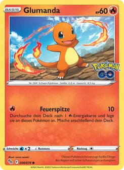 Glumanda, Karte 008 aus Pokémon GO