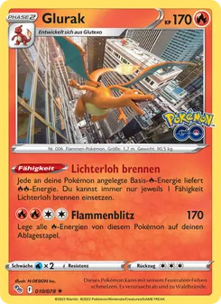 Glurak, Karte 010 aus Pokémon GO