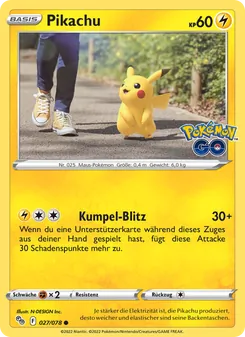 Pikachu, Karte 027 aus Pokémon GO
