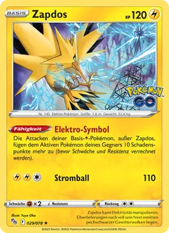 Zapdos, Karte 029 aus Pokémon GO