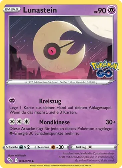 Lunastein, Karte 034 aus Pokémon GO