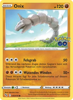Onix, Karte 036 aus Pokémon GO
