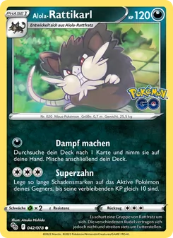Alola-Rattikarl, Karte 042 aus Pokémon GO