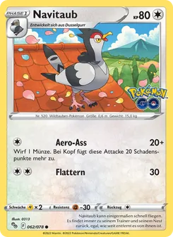 Navitaub, Karte 062 aus Pokémon GO