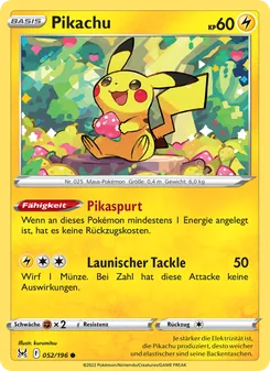 Pikachu, Karte 052 aus Verlorener Ursprung