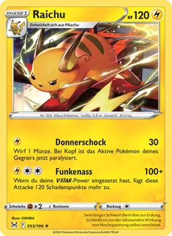 Raichu, Karte 053 aus Verlorener Ursprung