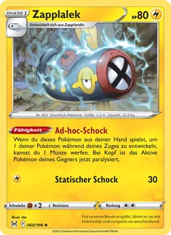 Zapplalek, Karte 060 aus Verlorener Ursprung