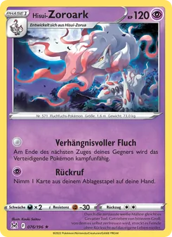 Hisui-Zoroark, Karte 076 aus Verlorener Ursprung