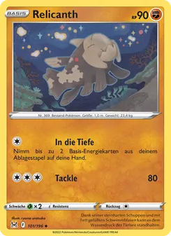 Relicanth, Karte 101 aus Verlorener Ursprung