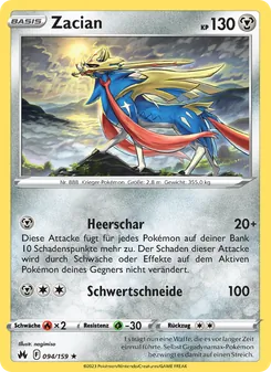 Zacian, Karte 094 aus Zenit der Könige