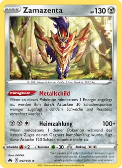 Zamazenta, Karte 097 aus Zenit der Könige