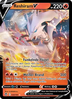Reshiram V, Karte 024 aus Silberne Sturmwinde