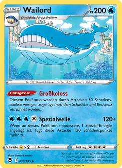 Wailord, Karte 038 aus Silberne Sturmwinde