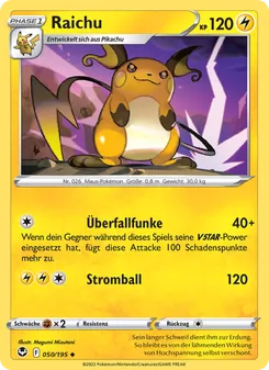 Raichu, Karte 050 aus Silberne Sturmwinde