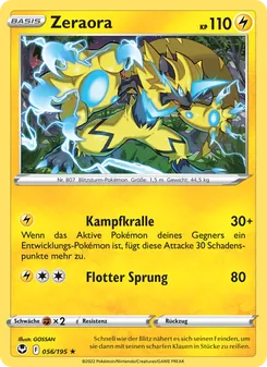 Zeraora, Karte 056 aus Silberne Sturmwinde