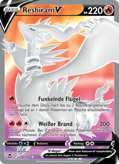 Reshiram V, Karte 172 aus Silberne Sturmwinde