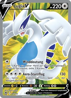 Lugia V, Karte 185 aus Silberne Sturmwinde