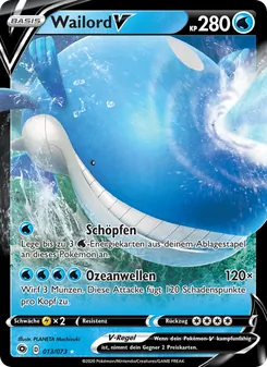 Wailord V, Karte 13 aus Weg des Champs