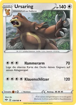 Ursaring, Karte 139 aus Flammende Finsternis
