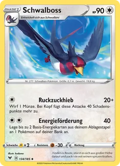 Schwalboss, Karte 134 aus Farbenschock
