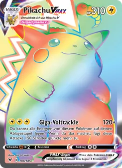 Pikachu VMAX, Karte 188 aus Farbenschock