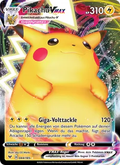Pikachu VMAX, Karte 44 aus Farbenschock