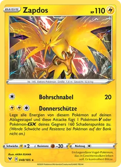 Zapdos, Karte 48 aus Farbenschock