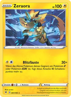 Zeraora, Karte 61 aus Farbenschock