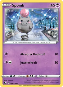 Spoink, Karte 55 aus Kampfstile