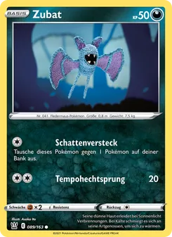 Zubat, Karte 89 aus Kampfstile