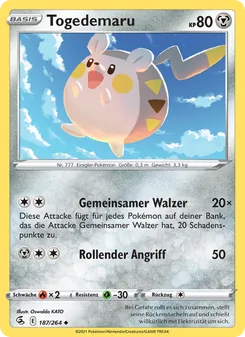 Togedemaru, Karte 187 aus Fusionsangriff