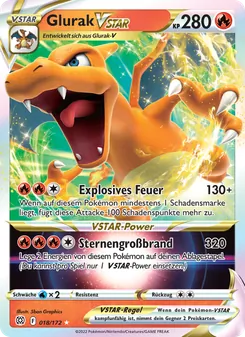 Glurak VSTAR, Karte 018 aus Strahlende Sterne