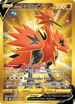 Galar-Zapdos V, Karte 182 aus Strahlende Sterne