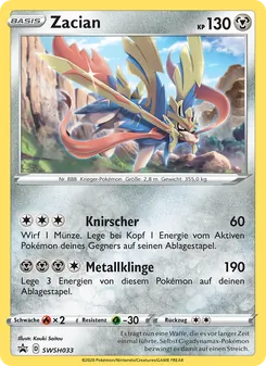 Zacian, Karte SWSH033 aus SCSC Promokarten